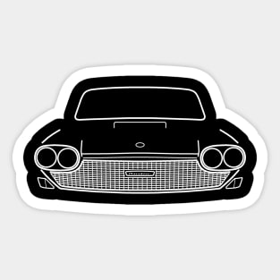 Austin 3 Litre 1960s British classic car white outline graphic Sticker